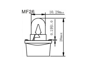 Glühlampe MF23, 25, 26, 30, T4, Birne für Armatur-Kontrollleuchte